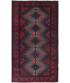 Baluch 2'8'' X 4'1'' Hand-Knotted Wool Rug 2'8'' x 4'1'' (80 X 123) / Red / N/A