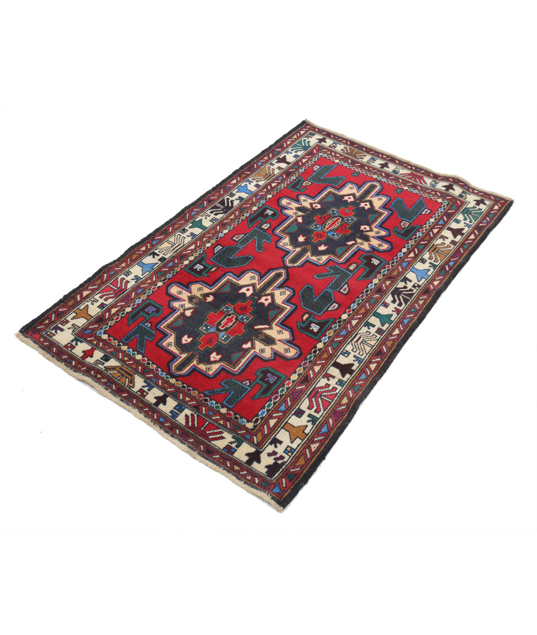 Baluch 2'11'' X 4'9'' Hand-Knotted Wool Rug 2'11'' x 4'9'' (88 X 143) / Red / N/A