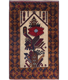 Baluch 3'0'' X 4'9'' Hand-Knotted Wool Rug 3'0'' x 4'9'' (90 X 143) / Red / N/A