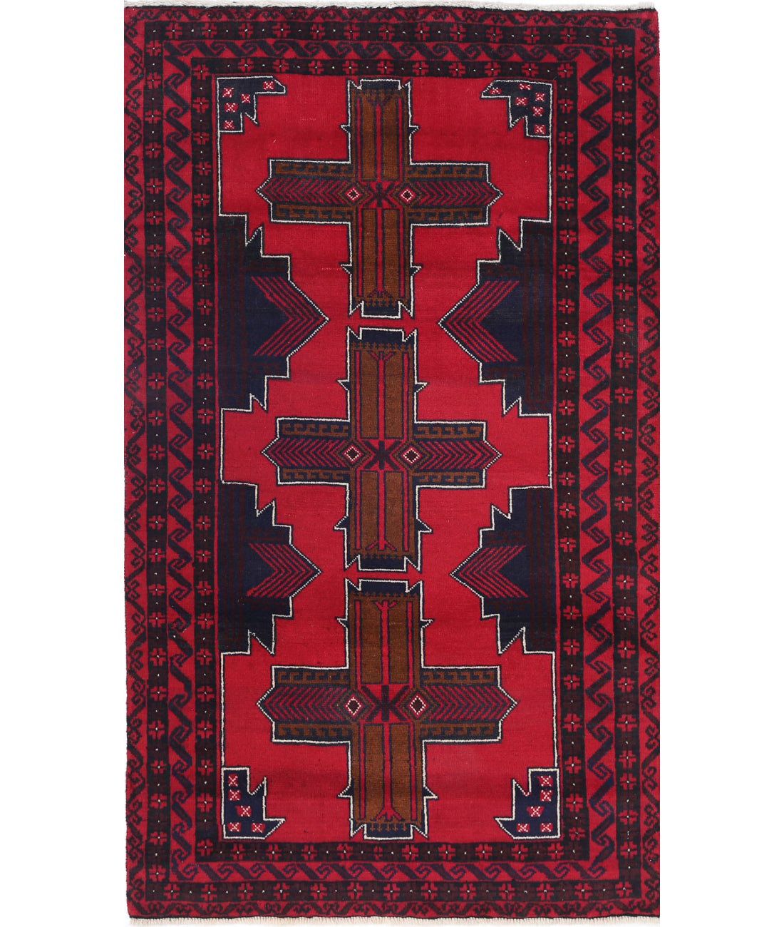 Baluch 2'10'' X 4'9'' Hand-Knotted Wool Rug 2'10'' x 4'9'' (85 X 143) / Red / N/A