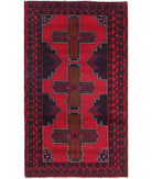 Baluch 2'10'' X 4'9'' Hand-Knotted Wool Rug 2'10'' x 4'9'' (85 X 143) / Red / N/A