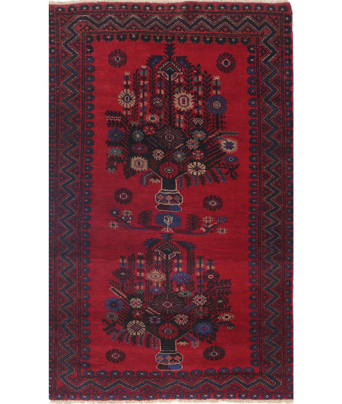 Baluch 2'10'' X 4'8'' Hand-Knotted Wool Rug 2'10'' x 4'8'' (85 X 140) / Red / N/A