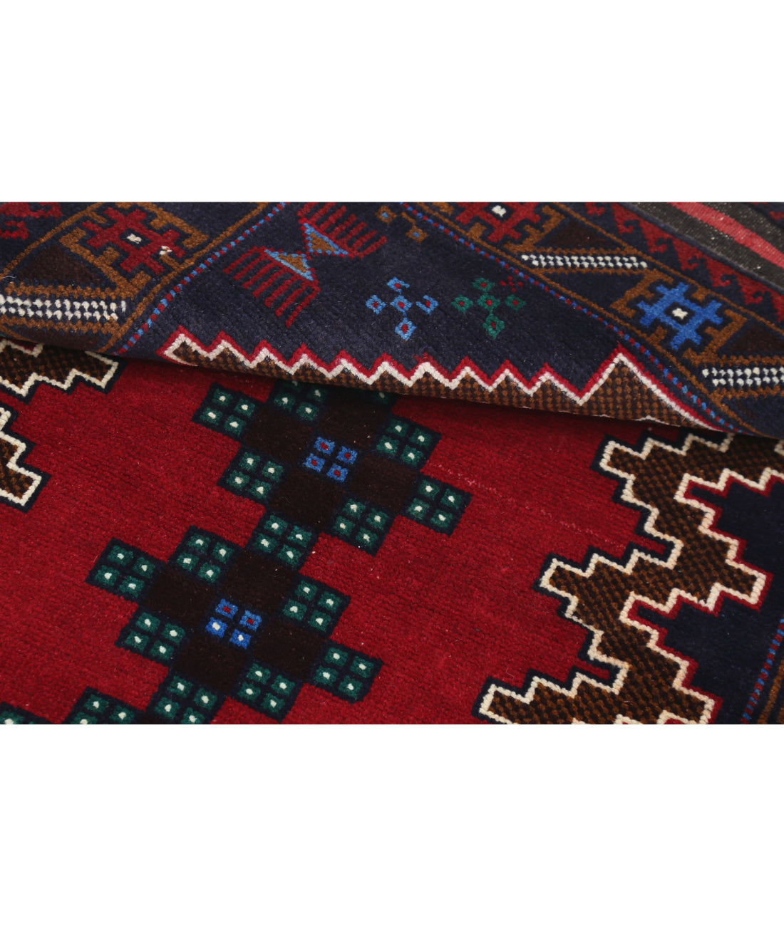 Baluch 3'0'' X 4'5'' Hand-Knotted Wool Rug 3'0'' x 4'5'' (90 X 133) / Red / N/A