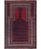 Baluch 3'2'' X 4'9'' Hand-Knotted Wool Rug 3'2'' x 4'9'' (95 X 143) / Red / N/A