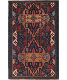 Baluch 3'2'' X 4'9'' Hand-Knotted Wool Rug 3'2'' x 4'9'' (95 X 143) / Red / N/A