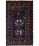 Baluch 2'10'' X 4'9'' Hand-Knotted Wool Rug 2'10'' x 4'9'' (85 X 143) / Red / N/A