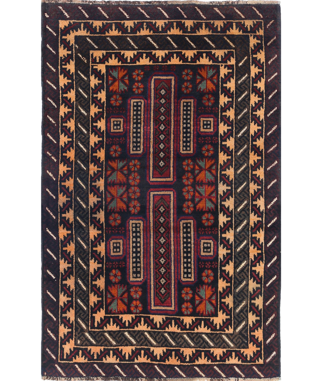 Baluch 2'8'' X 4'3'' Hand-Knotted Wool Rug 2'8'' x 4'3'' (80 X 128) / Red / N/A