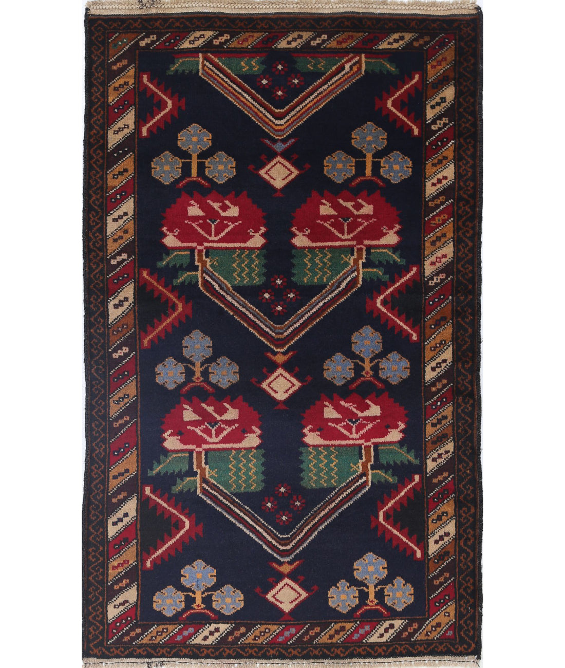 Baluch 2'9'' X 4'6'' Hand-Knotted Wool Rug 2'9'' x 4'6'' (83 X 135) / Red / N/A