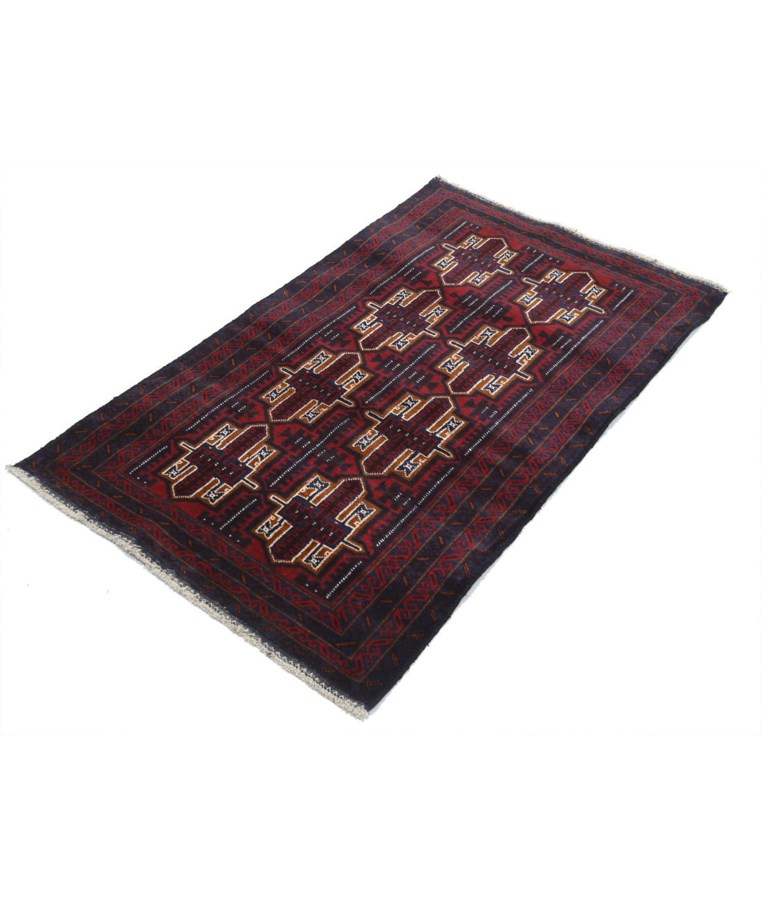 Baluch 2'11'' X 4'10'' Hand-Knotted Wool Rug 2'11'' x 4'10'' (88 X 145) / Red / N/A