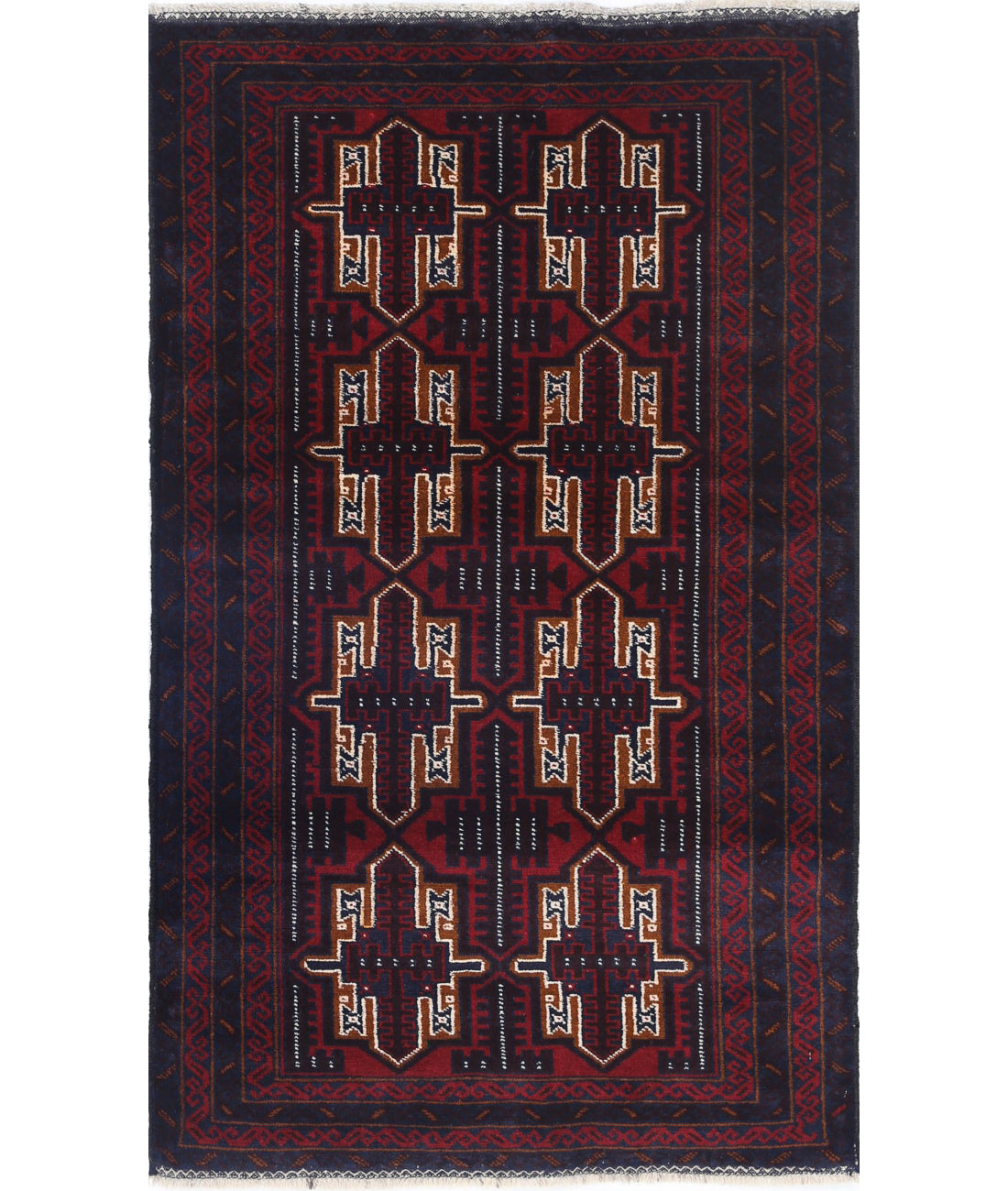 Baluch 2'11'' X 4'10'' Hand-Knotted Wool Rug 2'11'' x 4'10'' (88 X 145) / Red / N/A