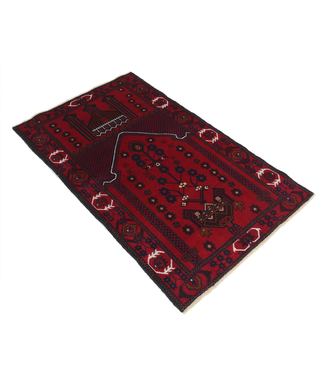 Baluch 2'11'' X 4'7'' Hand-Knotted Wool Rug 2'11'' x 4'7'' (88 X 138) / Red / N/A