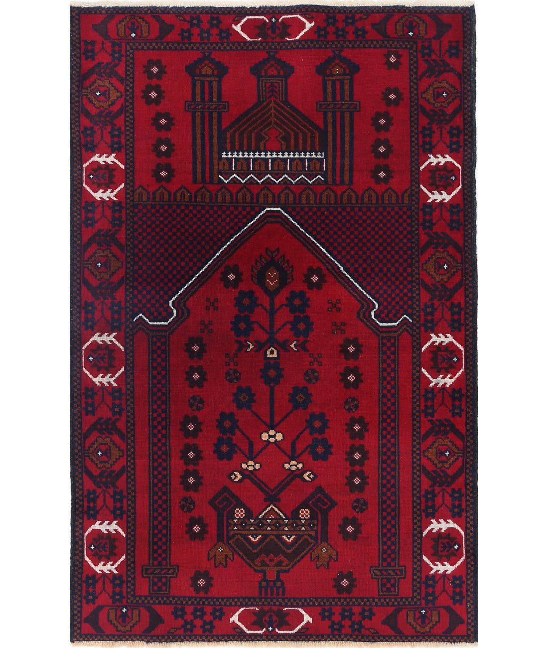 Baluch 2'11'' X 4'7'' Hand-Knotted Wool Rug 2'11'' x 4'7'' (88 X 138) / Red / N/A