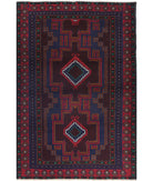 Baluch 3'0'' X 4'5'' Hand-Knotted Wool Rug 3'0'' x 4'5'' (90 X 133) / Red / N/A