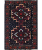 Baluch 3'2'' X 4'9'' Hand-Knotted Wool Rug 3'2'' x 4'9'' (95 X 143) / Red / N/A