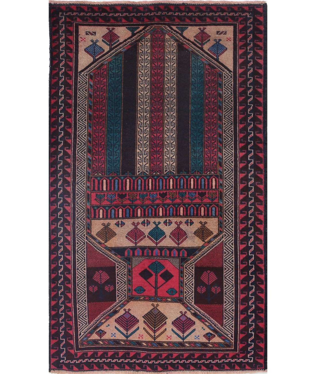 Baluch 2'10'' X 4'11'' Hand-Knotted Wool Rug 2'10'' x 4'11'' (85 X 148) / Red / N/A