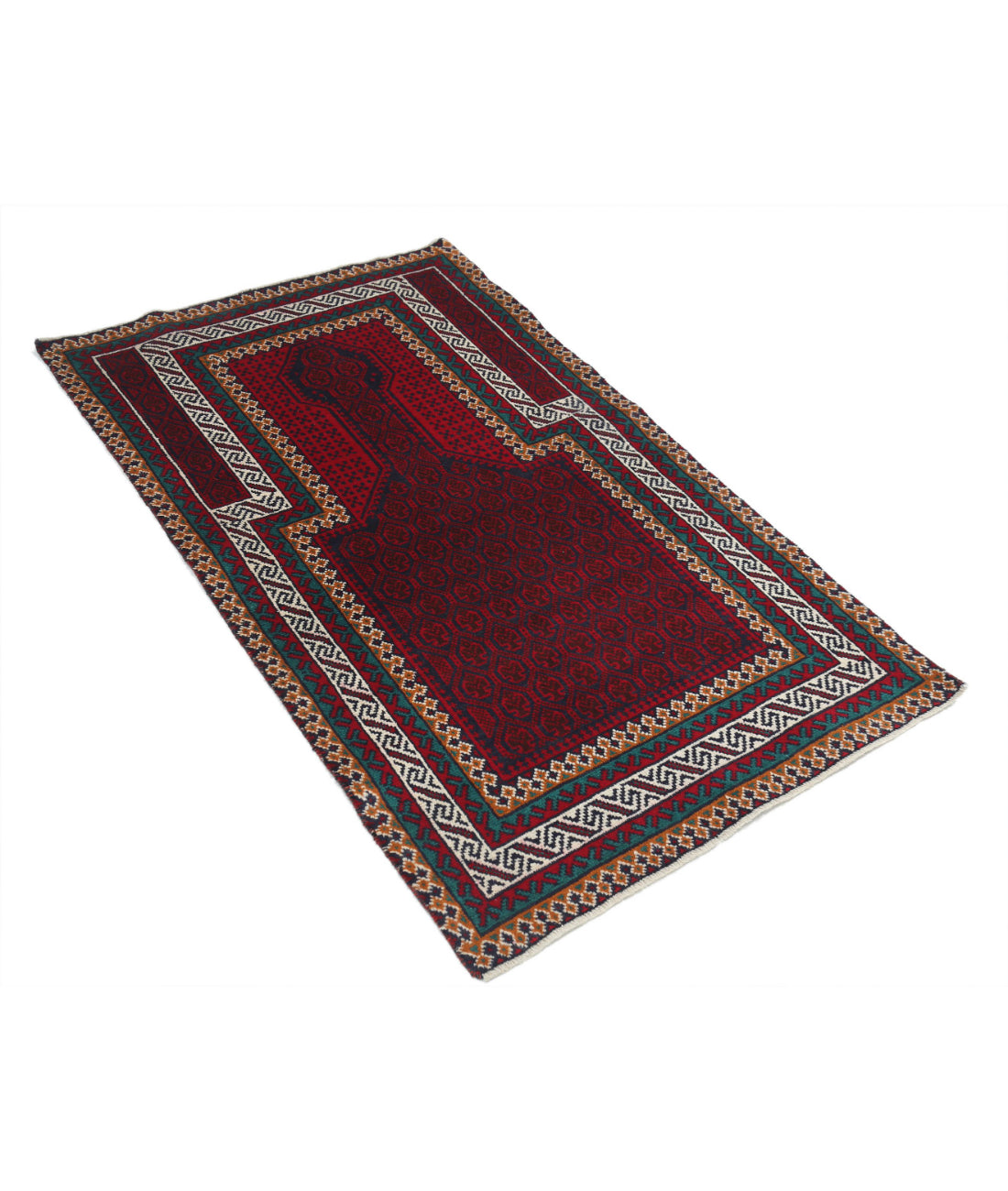 Baluch 2'11'' X 4'9'' Hand-Knotted Wool Rug 2'11'' x 4'9'' (88 X 143) / Red / N/A