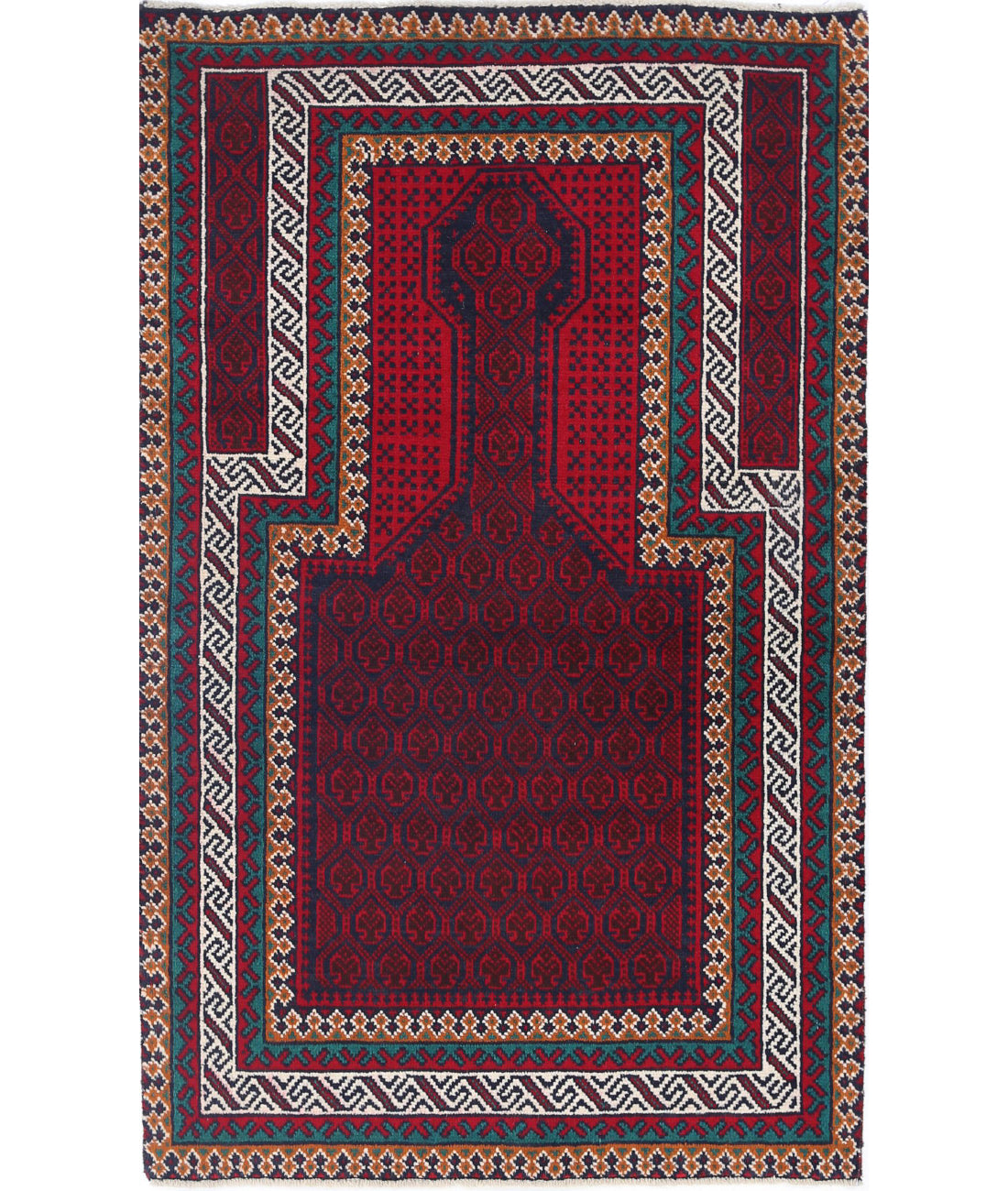 Baluch 2'11'' X 4'9'' Hand-Knotted Wool Rug 2'11'' x 4'9'' (88 X 143) / Red / N/A