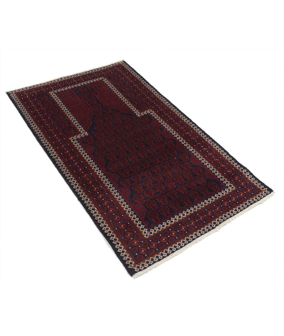 Baluch 2'9'' X 4'7'' Hand-Knotted Wool Rug 2'9'' x 4'7'' (83 X 138) / Red / N/A