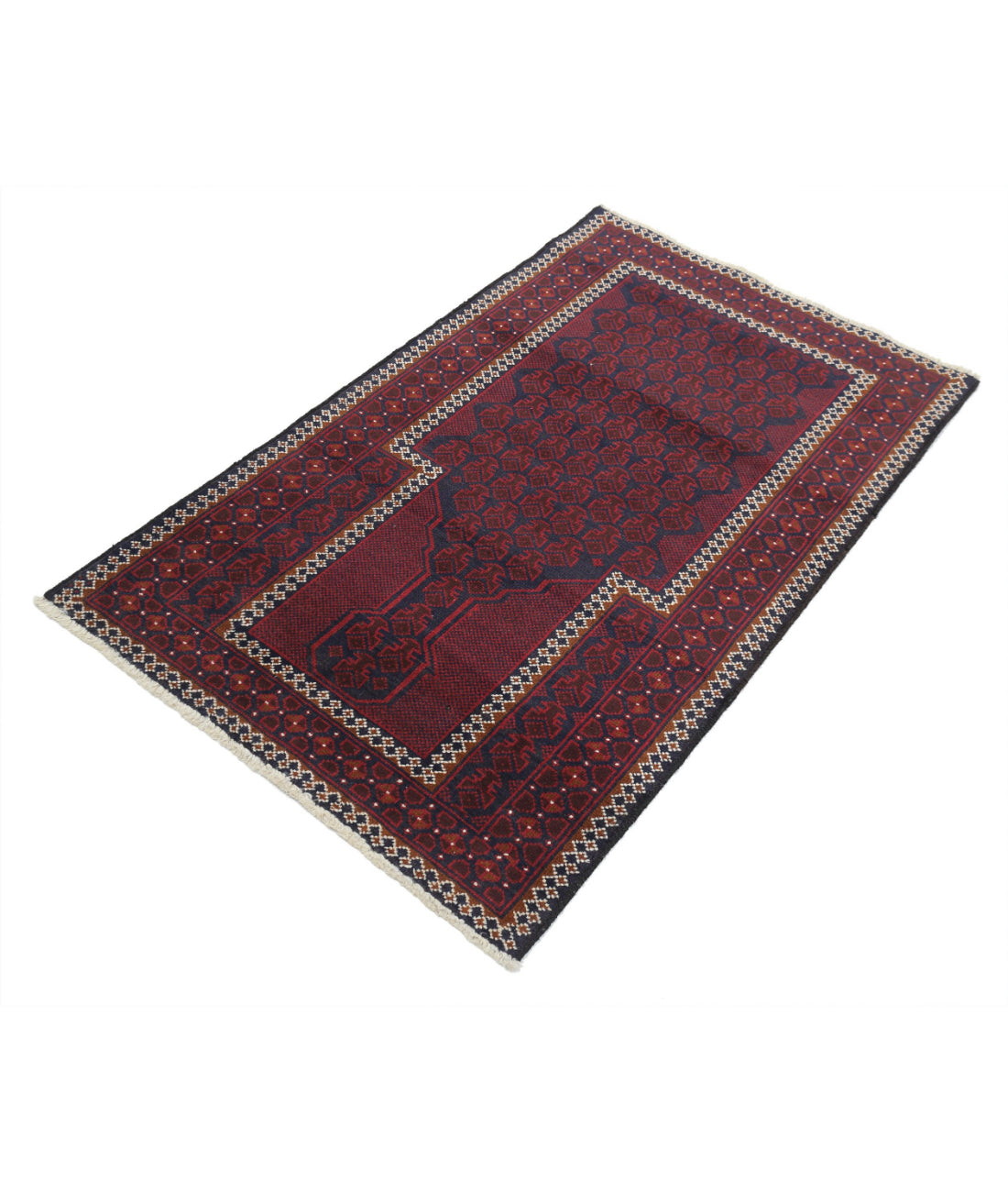 Baluch 2'9'' X 4'7'' Hand-Knotted Wool Rug 2'9'' x 4'7'' (83 X 138) / Red / N/A