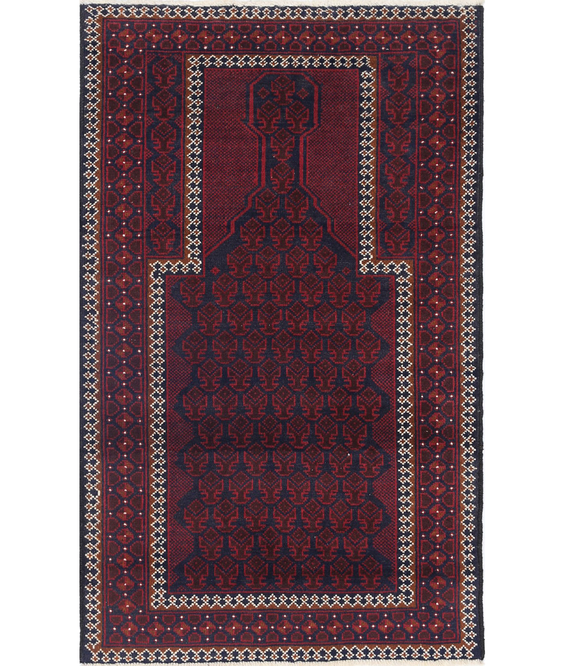 Baluch 2'9'' X 4'7'' Hand-Knotted Wool Rug 2'9'' x 4'7'' (83 X 138) / Red / N/A