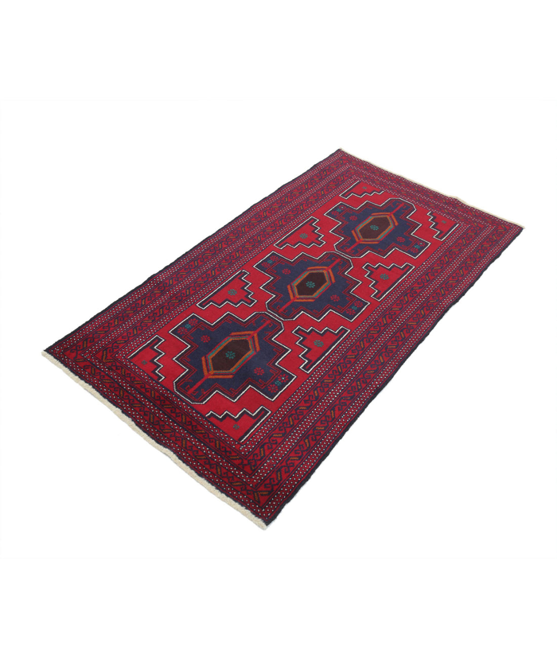 Baluch 2'9'' X 4'11'' Hand-Knotted Wool Rug 2'9'' x 4'11'' (83 X 148) / Red / N/A