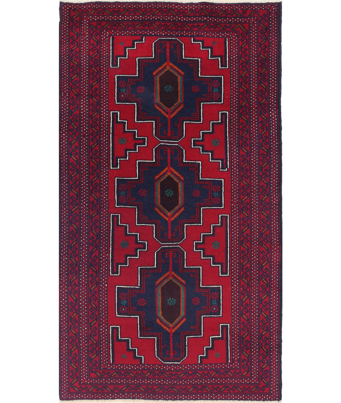 Baluch 2'9'' X 4'11'' Hand-Knotted Wool Rug 2'9'' x 4'11'' (83 X 148) / Red / N/A