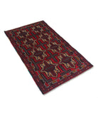 Baluch 2'9'' X 4'6'' Hand-Knotted Wool Rug 2'9'' x 4'6'' (83 X 135) / Red / N/A