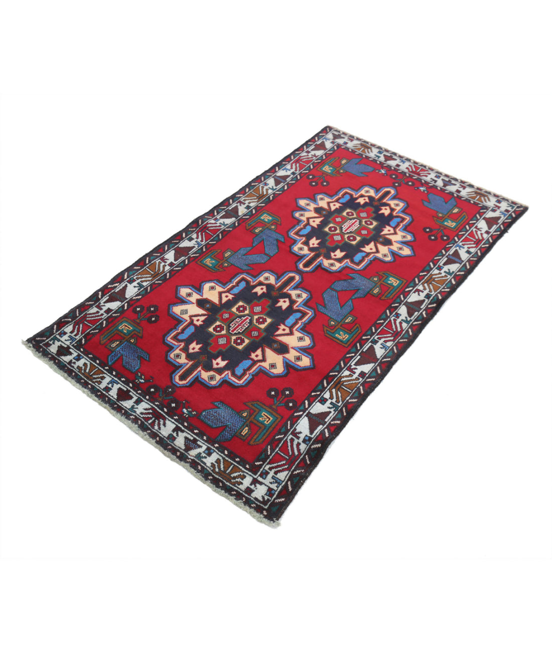 Baluch 2'9'' X 4'11'' Hand-Knotted Wool Rug 2'9'' x 4'11'' (83 X 148) / Red / N/A