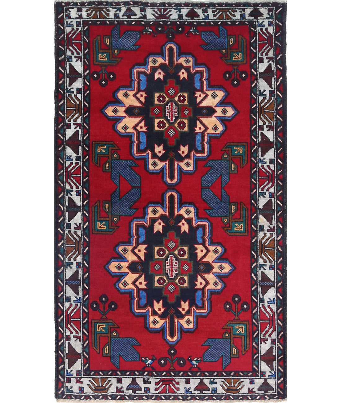 Baluch 2'9'' X 4'11'' Hand-Knotted Wool Rug 2'9'' x 4'11'' (83 X 148) / Red / N/A