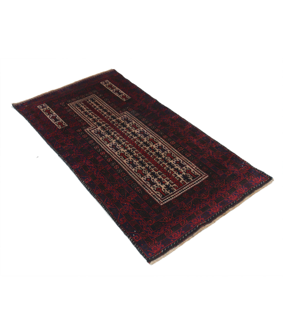 Baluch 2'10'' X 4'11'' Hand-Knotted Wool Rug 2'10'' x 4'11'' (85 X 148) / Red / N/A