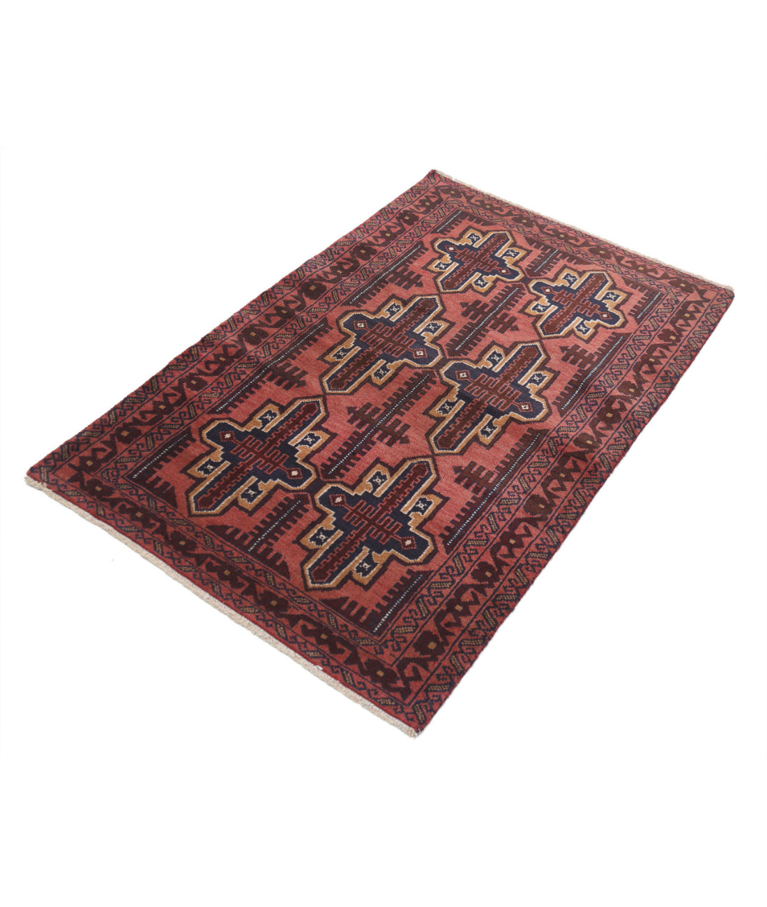 Baluch 2'9'' X 4'6'' Hand-Knotted Wool Rug 2'9'' x 4'6'' (83 X 135) / Red / N/A