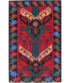 Baluch 2'9'' X 4'5'' Hand-Knotted Wool Rug 2'9'' x 4'5'' (83 X 133) / Red / N/A