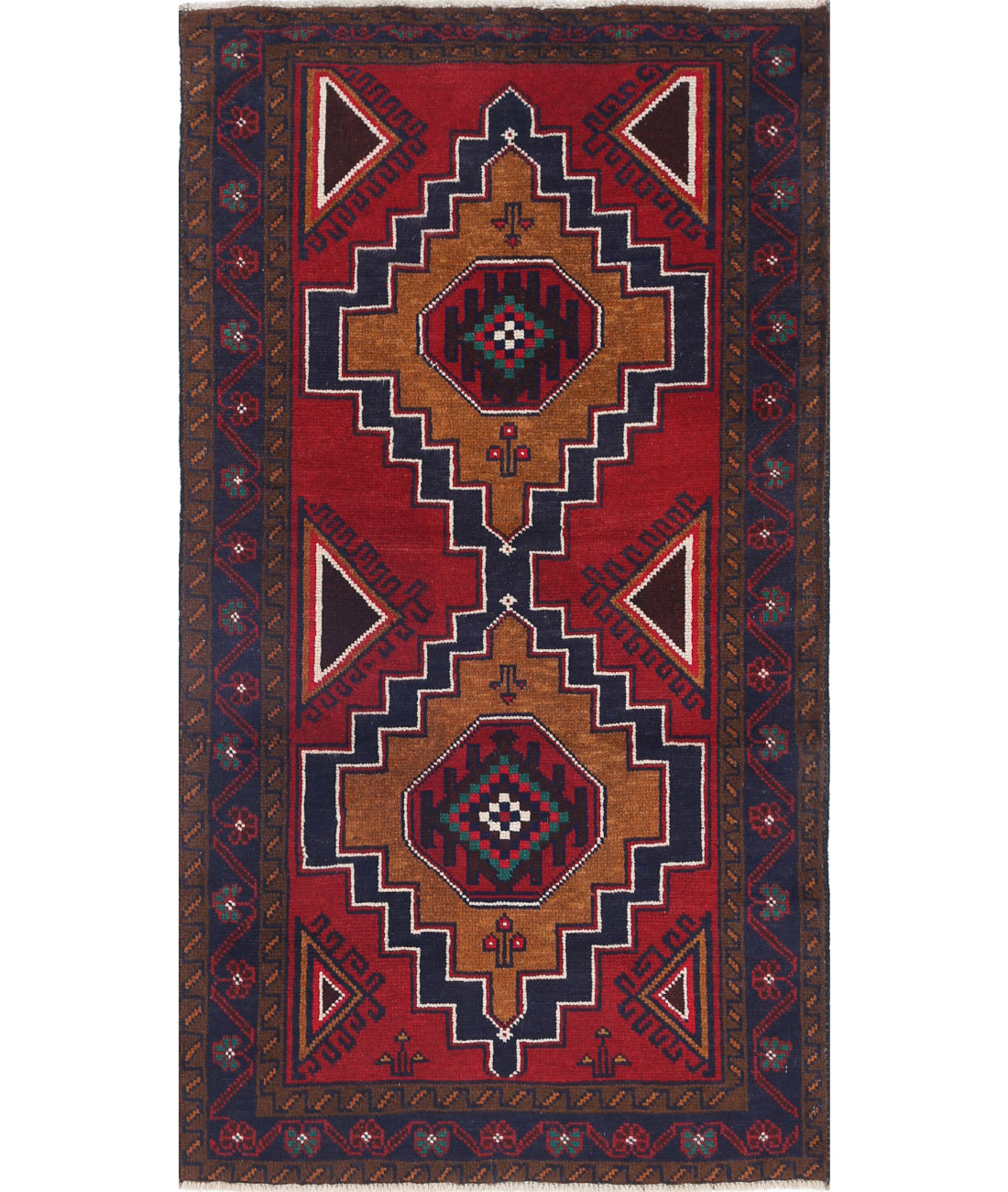 Baluch 2'8'' X 5'0'' Hand-Knotted Wool Rug 2'8'' x 5'0'' (80 X 150) / Red / N/A