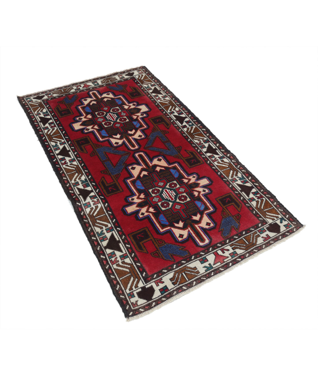 Baluch 2'8'' X 4'8'' Hand-Knotted Wool Rug 2'8'' x 4'8'' (80 X 140) / Red / N/A