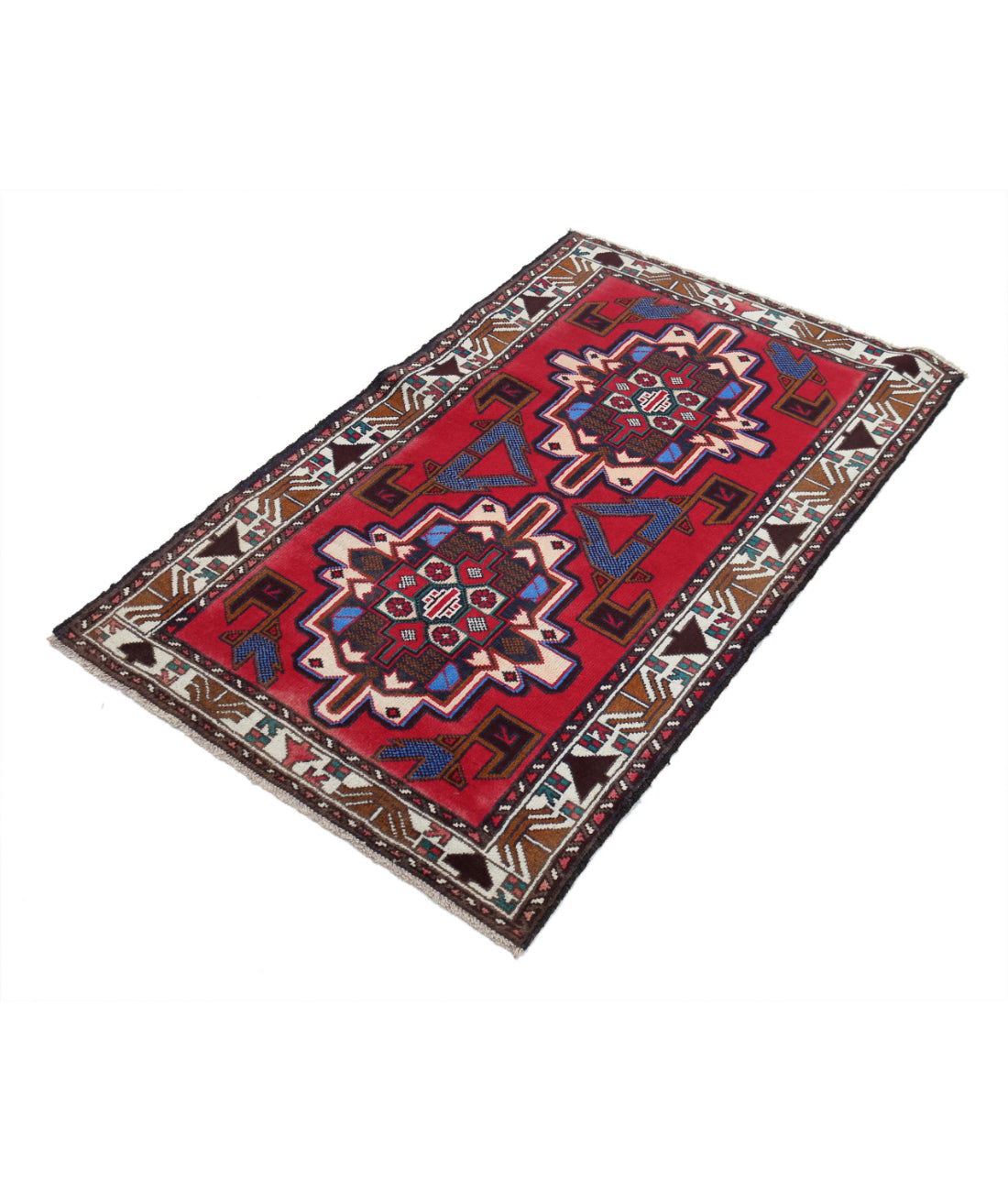 Baluch 2'8'' X 4'8'' Hand-Knotted Wool Rug 2'8'' x 4'8'' (80 X 140) / Red / N/A