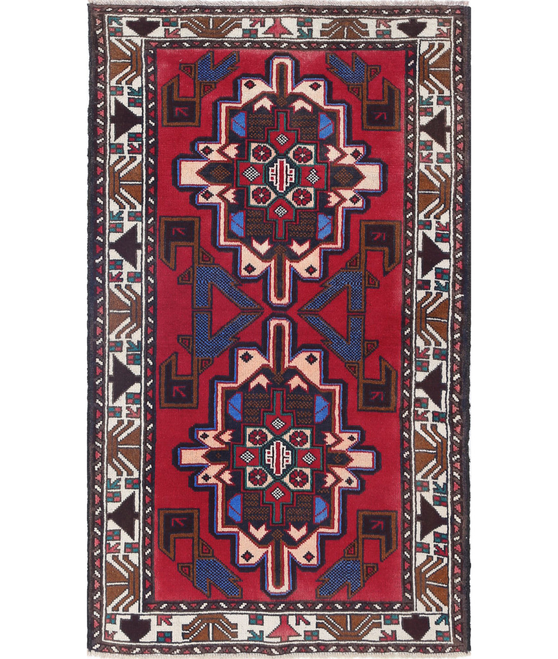 Baluch 2'8'' X 4'8'' Hand-Knotted Wool Rug 2'8'' x 4'8'' (80 X 140) / Red / N/A