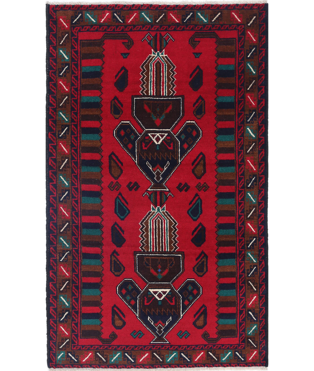 Baluch 2'8'' X 4'6'' Hand-Knotted Wool Rug 2'8'' x 4'6'' (80 X 135) / Red / N/A