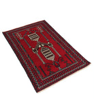 Baluch 2'8'' X 4'1'' Hand-Knotted Wool Rug 2'8'' x 4'1'' (80 X 123) / Red / N/A