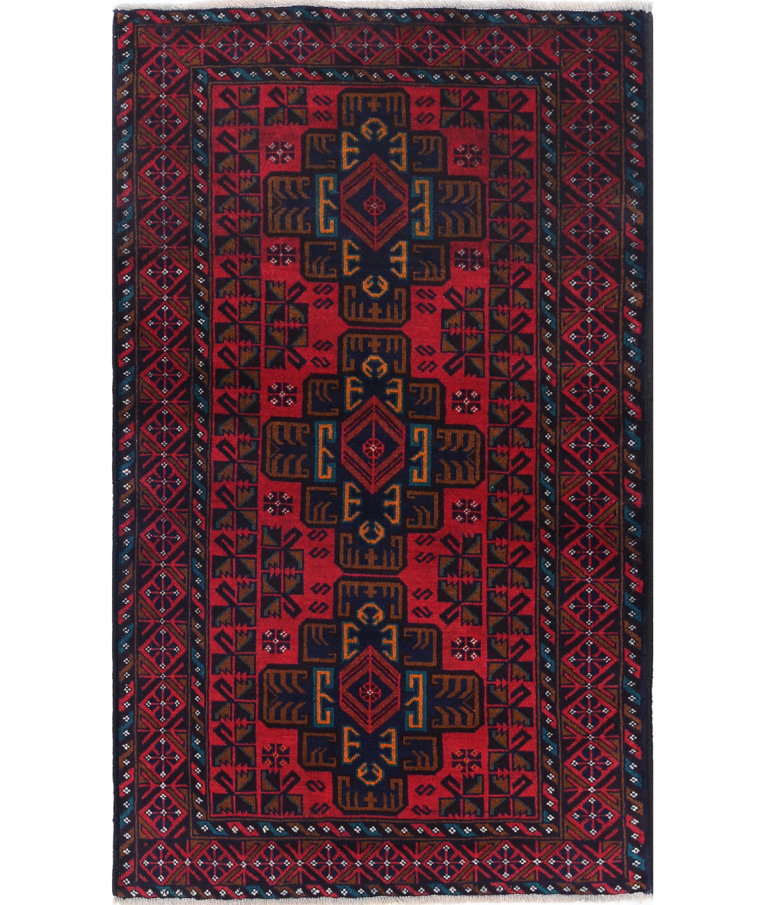 Baluch 2'8'' X 4'8'' Hand-Knotted Wool Rug 2'8'' x 4'8'' (80 X 140) / Red / N/A