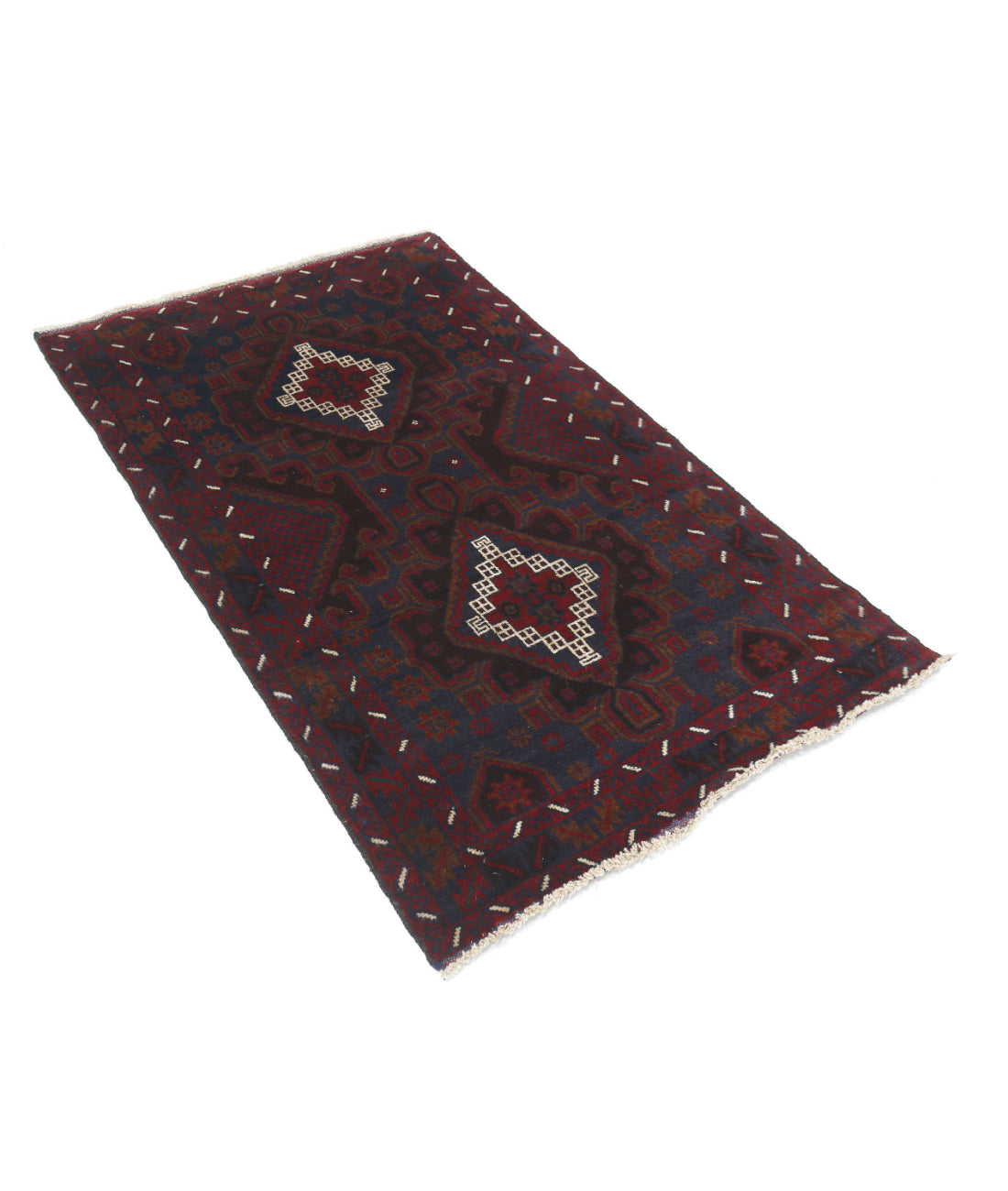 Baluch 3'1'' X 5'1'' Hand-Knotted Wool Rug 3'1'' x 5'1'' (93 X 153) / Red / N/A