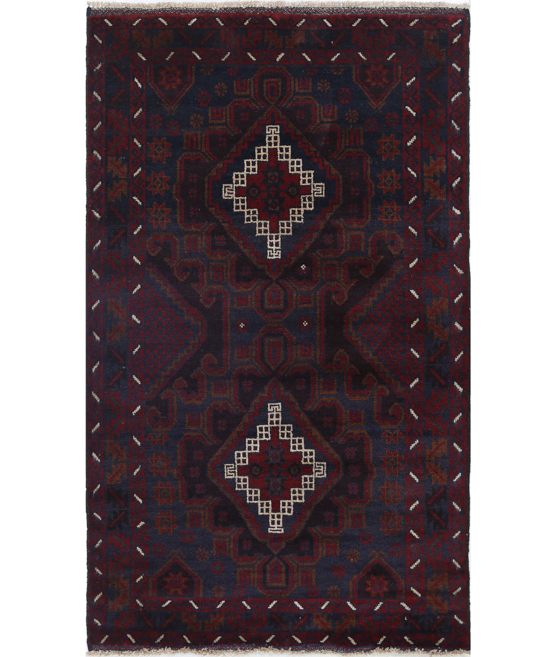 Baluch 3'1'' X 5'1'' Hand-Knotted Wool Rug 3'1'' x 5'1'' (93 X 153) / Red / N/A