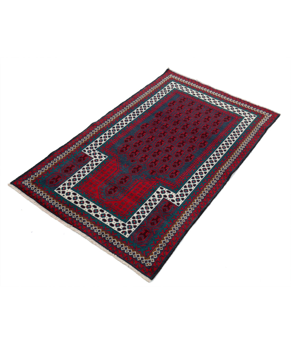 Baluch 2'11'' X 4'8'' Hand-Knotted Wool Rug 2'11'' x 4'8'' (88 X 140) / Red / N/A