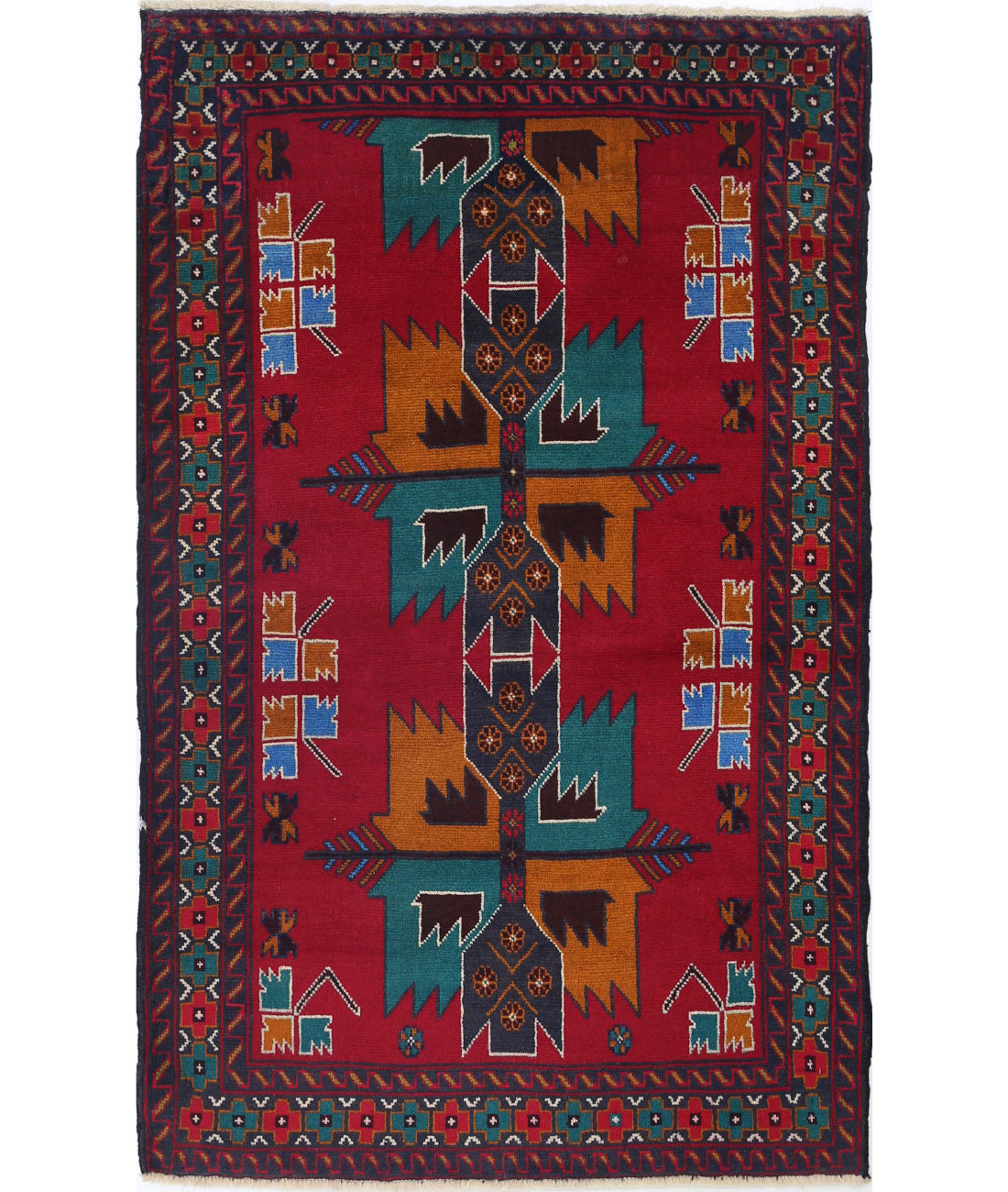 Baluch 2'11'' X 4'8'' Hand-Knotted Wool Rug 2'11'' x 4'8'' (88 X 140) / Red / N/A