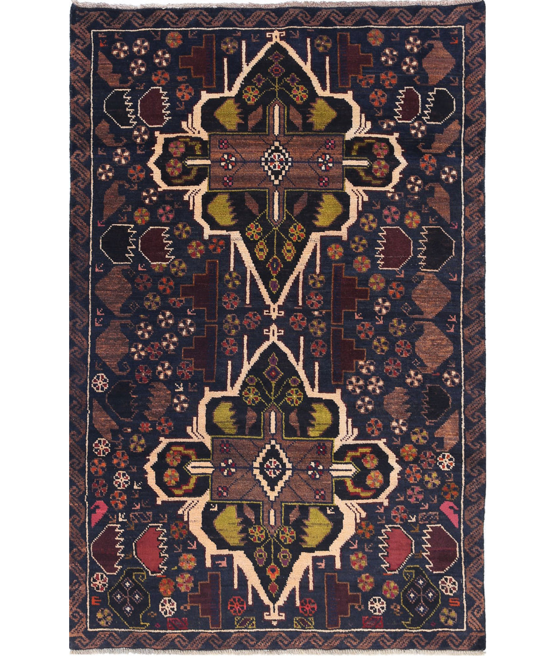 Baluch 2'11'' X 4'8'' Hand-Knotted Wool Rug 2'11'' x 4'8'' (88 X 140) / Red / N/A