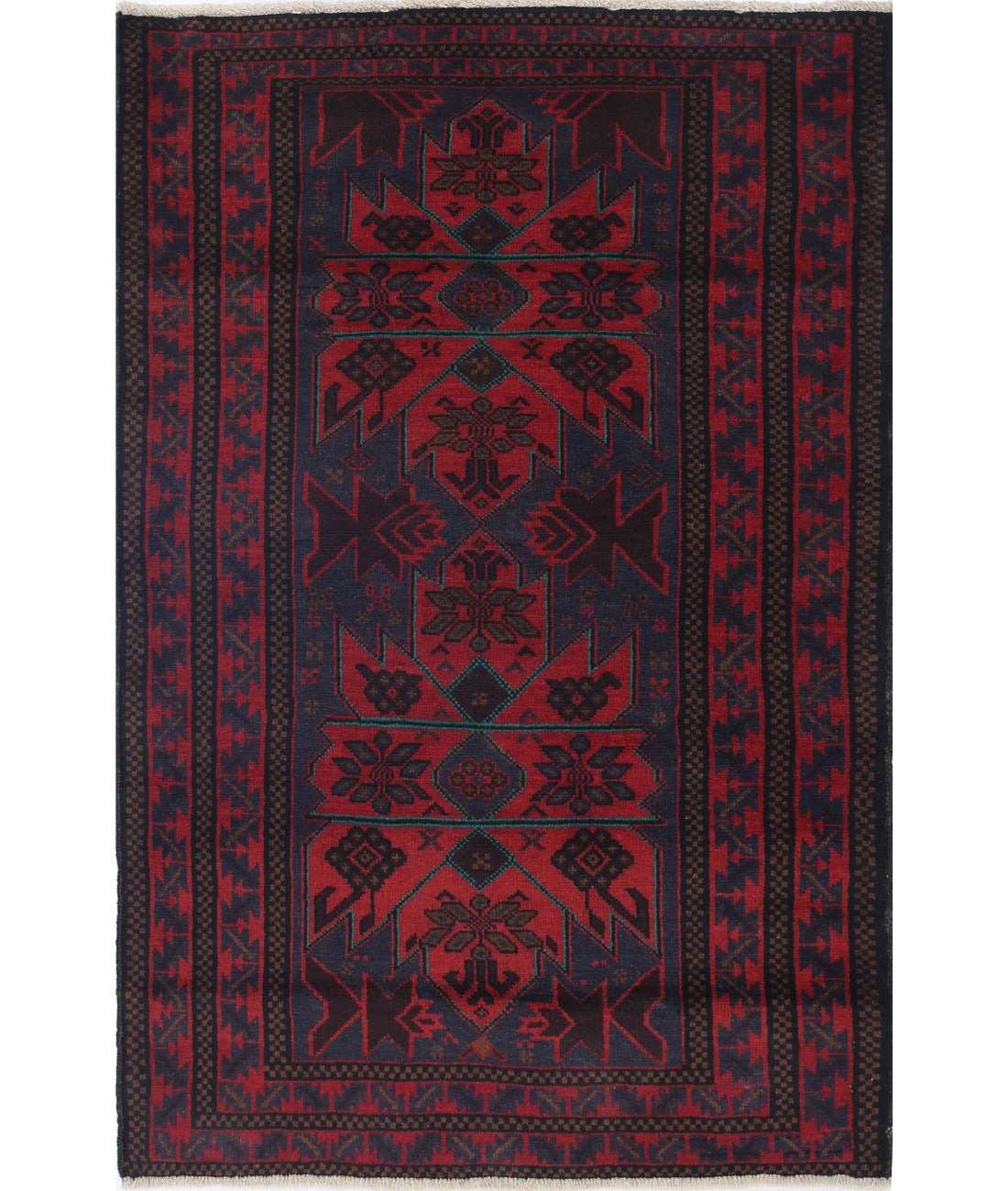 Baluch 3'0'' X 4'6'' Hand-Knotted Wool Rug 3'0'' x 4'6'' (90 X 135) / Red / N/A