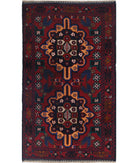 Baluch 2'11'' X 5'0'' Hand-Knotted Wool Rug 2'11'' x 5'0'' (88 X 150) / Red / N/A