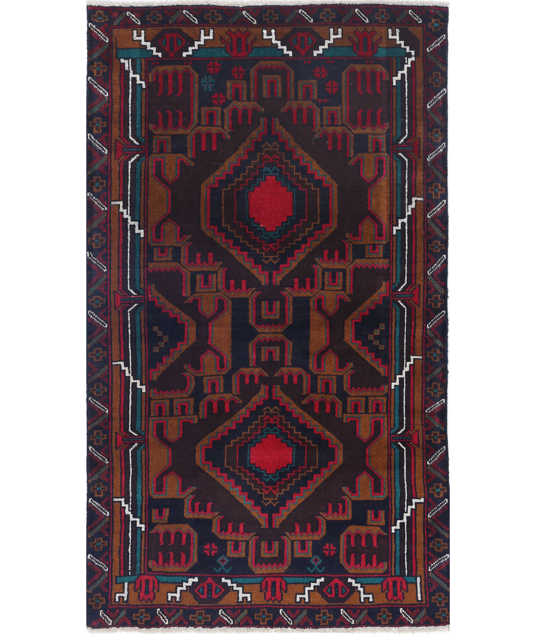 Baluch 2'9'' X 4'9'' Hand-Knotted Wool Rug 2'9'' x 4'9'' (83 X 143) / Red / N/A
