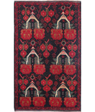 Baluch 2'10'' X 4'6'' Hand-Knotted Wool Rug 2'10'' x 4'6'' (85 X 135) / Red / N/A