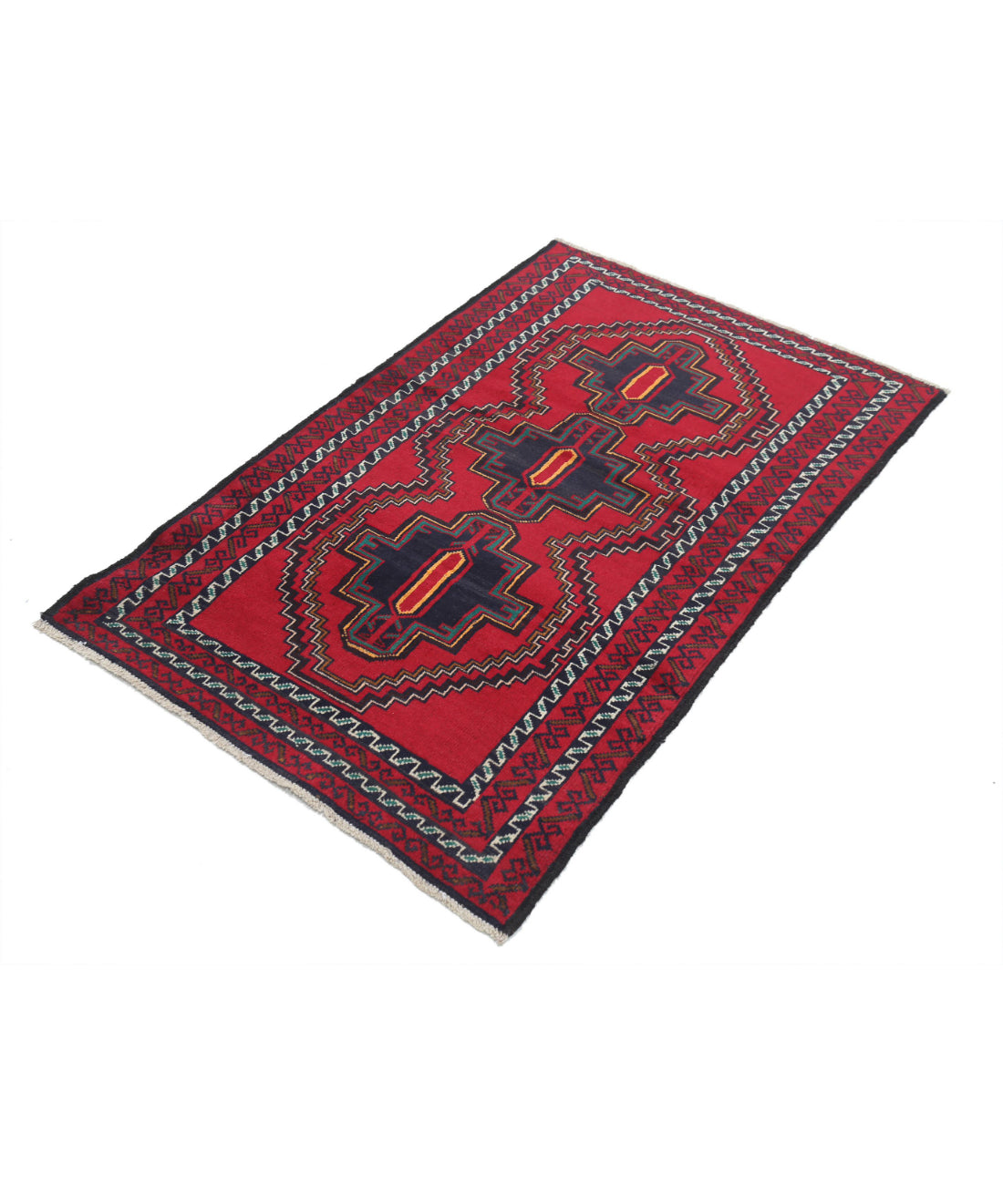 Baluch 2'10'' X 4'6'' Hand-Knotted Wool Rug 2'10'' x 4'6'' (85 X 135) / Red / N/A