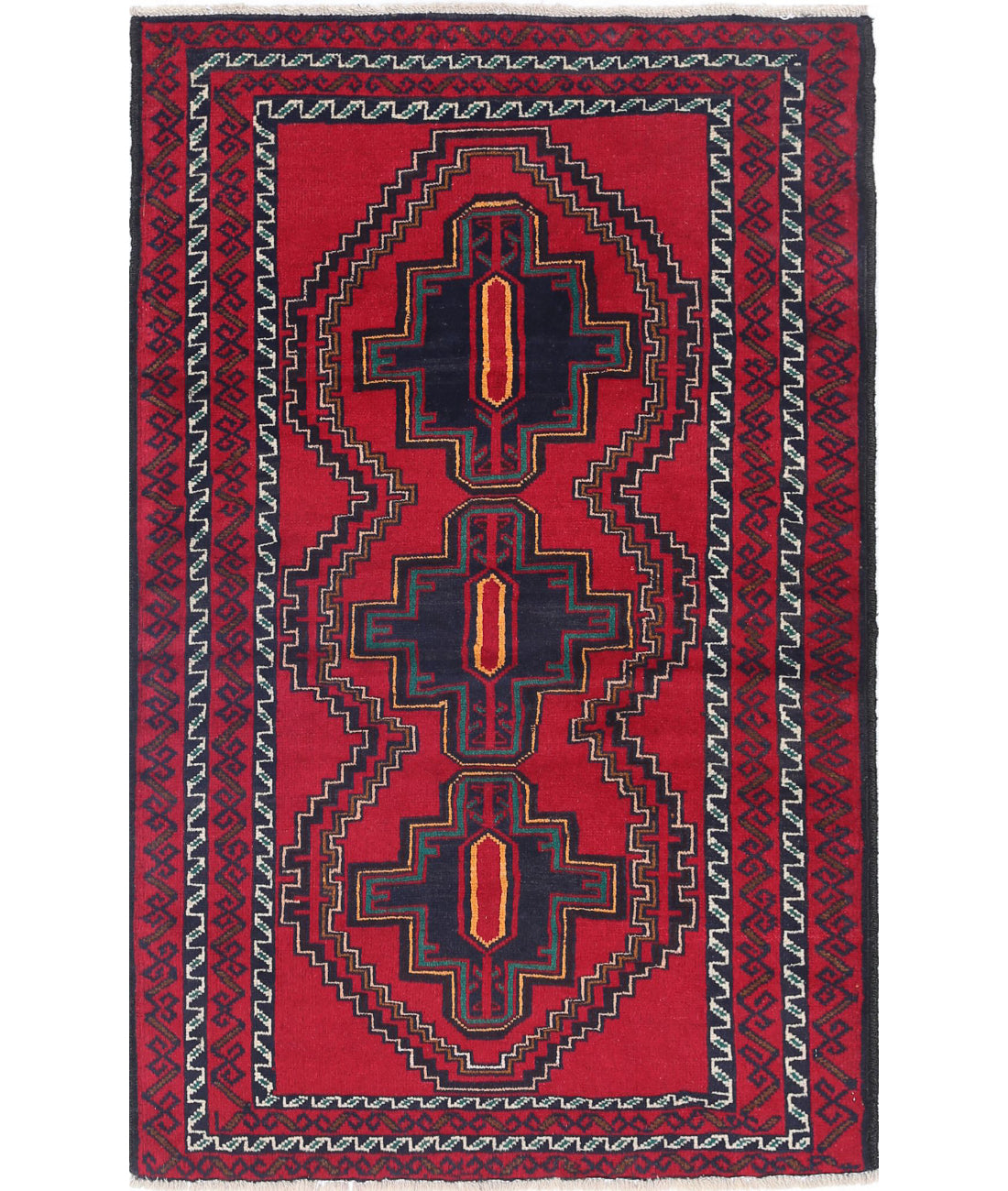 Baluch 2'10'' X 4'6'' Hand-Knotted Wool Rug 2'10'' x 4'6'' (85 X 135) / Red / N/A